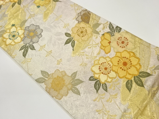 JAPANESE FUKURO OBI / WOVEN WEEPING SAKURA